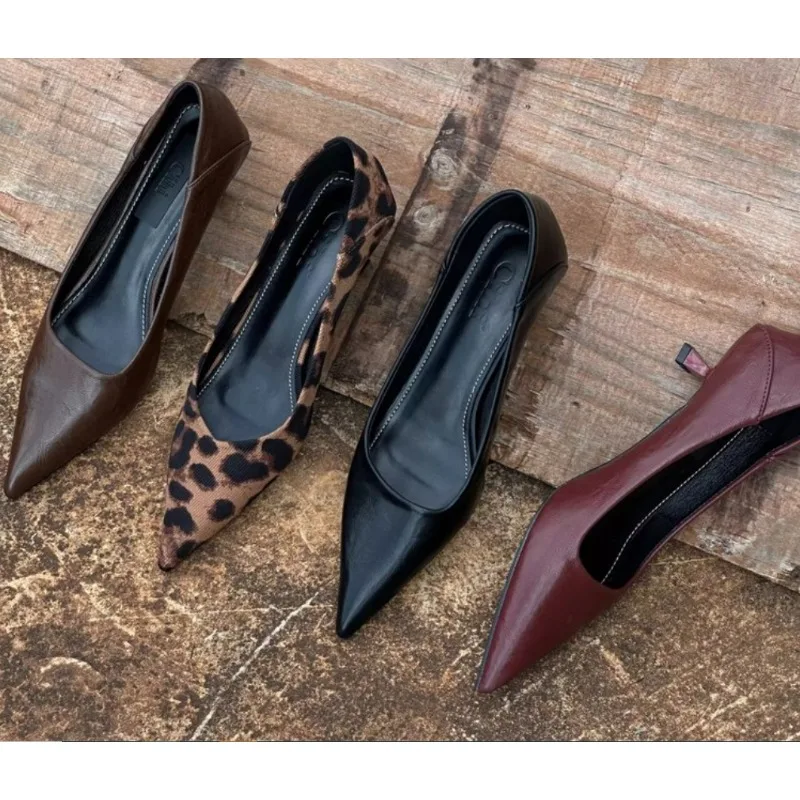 Shoes Women Pumps - 2024, женские пикантные туфли-лодочки телесного цвета