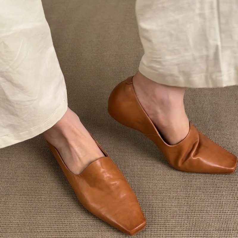 Shoes Women Pumps - Ретро-лоферы женские, без застежек, в британском